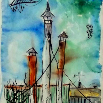 Картина под названием "watercolor tubes #1" - Sergey T, Подлинное произведение искусства, Акварель