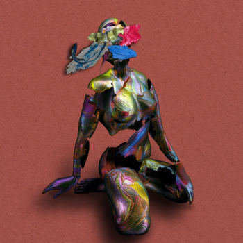 Digital Arts titled "Irifiya (Original)" by Sergey Lutsenko, Original Artwork, 3D Modeling Mounted on Wood Stretcher frame