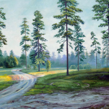 Pintura intitulada "Towards the evening" por Sergey Lutsenko, Obras de arte originais, Óleo Montado em Armação em madeira