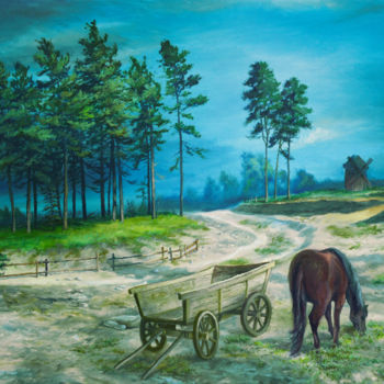 Картина под названием "The storm is approa…" - Sergey Lutsenko, Подлинное произведение искусства, Масло Установлен на Деревя…