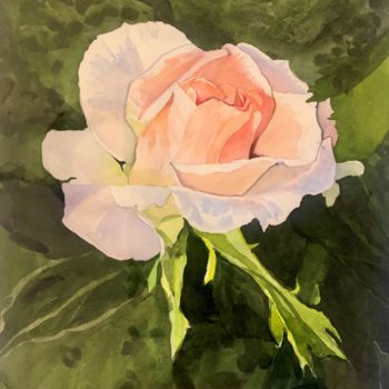 Peinture intitulée "The Rose" par Sergii Selega, Œuvre d'art originale, Aquarelle