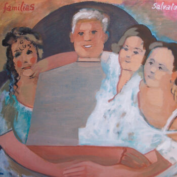 Painting titled "Pater  Familias" by Sergio Carcereri, Original Artwork, Oil Mounted on Wood Stretcher frame