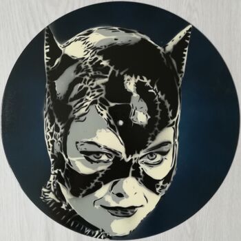 Schilderij getiteld "Catwoman Michelle P…" door Sérgio Clemente, Origineel Kunstwerk, Graffiti