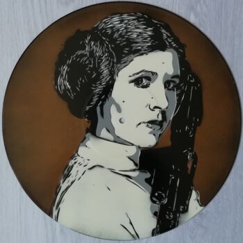 Pintura intitulada "Princess Leia" por Sérgio Clemente, Obras de arte originais, Tinta spray