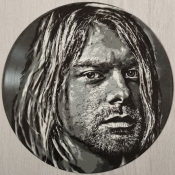 Schilderij getiteld "Kurt Cobain In Utero" door Sérgio Clemente, Origineel Kunstwerk, Graffiti