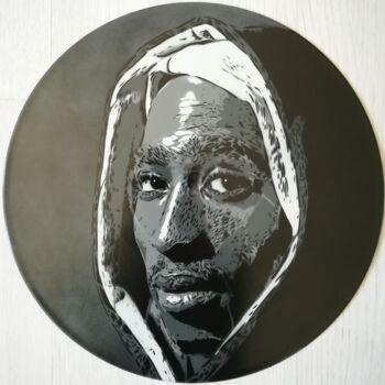 Pintura intitulada "Tupac Shakur" por Sérgio Clemente, Obras de arte originais, Tinta spray