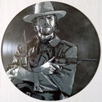 Painting titled "Clint Eastwood" by Sérgio Clemente, Original Artwork, Acrylic