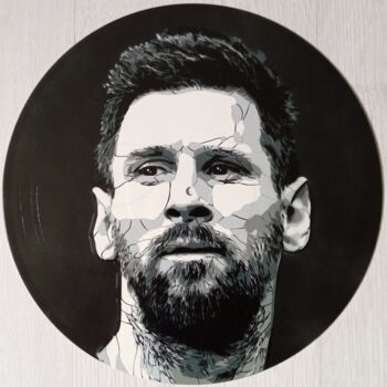 Картина под названием "Leonel Messi" - Sérgio Clemente, Подлинное произведение искусства, Рисунок распылителем краски