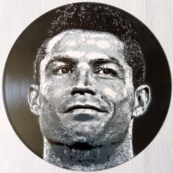 Картина под названием "Cristiano Ronaldo C…" - Sérgio Clemente, Подлинное произведение искусства, Рисунок распылителем краски