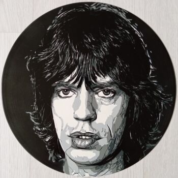 Peinture intitulée "Mick Jagger" par Sérgio Clemente, Œuvre d'art originale, Bombe aérosol