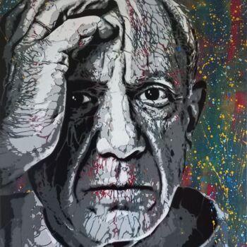Malerei mit dem Titel "Picasso" von Sérgio Clemente, Original-Kunstwerk, Acryl