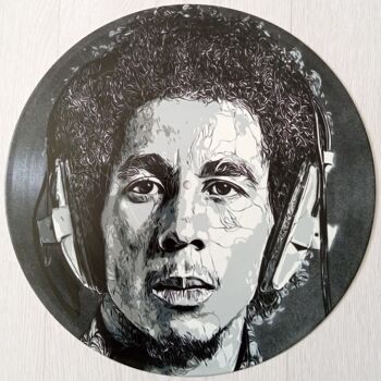 「Bob Marley」というタイトルの絵画 Sérgio Clementeによって, オリジナルのアートワーク, スプレー式塗料