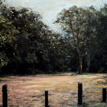 Schilderij getiteld "Claro en el bosque." door Sergio Decoster, Origineel Kunstwerk, Olie