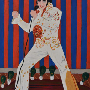Peinture intitulée "Elvis" par Sergio Gio, Œuvre d'art originale, Huile