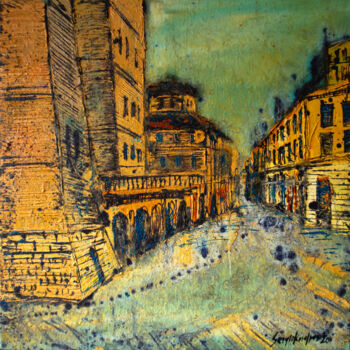 Painting titled "ancient city" by Sergio Kovalov, Original Artwork, Oil