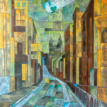 Malerei mit dem Titel "Lviv" von Sergio Kovalov, Original-Kunstwerk, Acryl