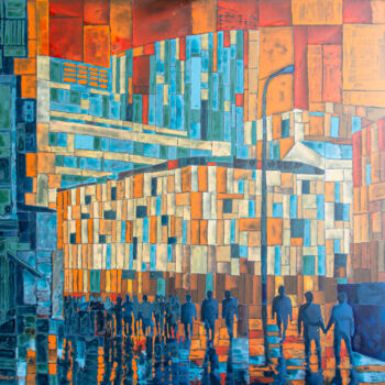 Painting titled "Urban Kyiv" by Sergio Kovalov, Original Artwork, Acrylic