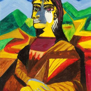Pittura intitolato "G10cOndA by Picasso" da Sergio Lanna (Sir Joe), Opera d'arte originale, Olio Montato su Telaio per barel…