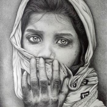 Desenho intitulada "Iraniana" por Sergio Macedo Cardoso, Obras de arte originais, Lápis
