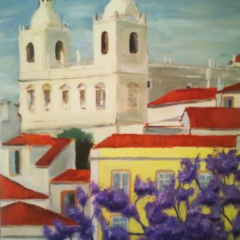 Painting titled "Alfama, Lisboa" by Sérgio Marques, Original Artwork, Oil