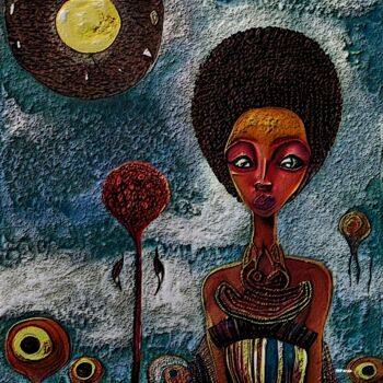 "Africana surrealist…" başlıklı Dijital Sanat Sérgio Miranda tarafından, Orijinal sanat, AI tarafından oluşturulan görüntü
