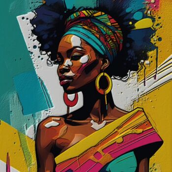 Artes digitais intitulada "Beleza Africana" por Sérgio Miranda, Obras de arte originais, Imagem gerada por IA