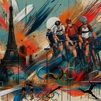 Digital Arts titled "Olimpíadas de Paris" by Sérgio Miranda, Original Artwork, Digital Collage