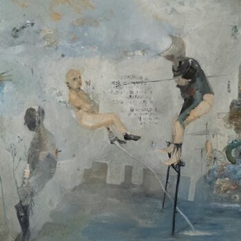 Malarstwo zatytułowany „Le jour se sépare d…” autorstwa Sergio Padovani, Oryginalna praca, Olej Zamontowany na Karton