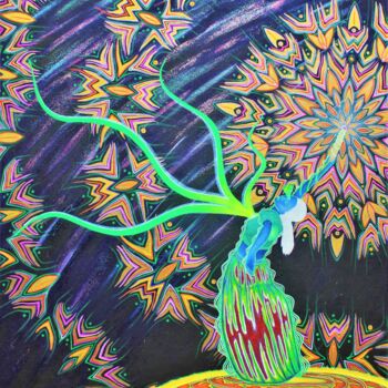 Pintura titulada "Hacedora de Estrell…" por Sergio Rey Sun Han, Obra de arte original, Pigmentos