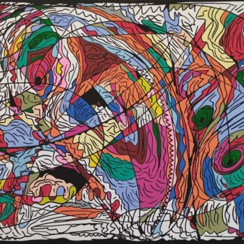 Malerei mit dem Titel "Movimiento energéti…" von Sergio Romero, Original-Kunstwerk, Acryl