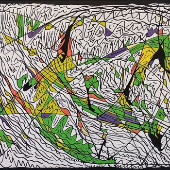 Pittura intitolato "Movimiento energéti…" da Sergio Romero, Opera d'arte originale, Acrilico Montato su Telaio per barella i…