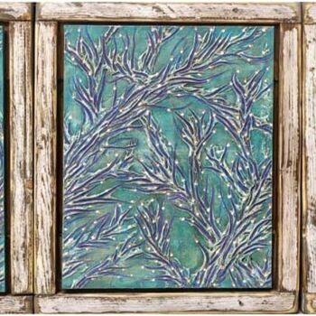 Painting titled "Reef" by Sergio Tripodi, Original Artwork, Oil Mounted on Wood Stretcher frame