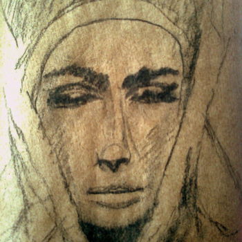 Drawing titled "egiziana" by Sergio Verry, Original Artwork