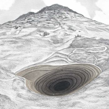 Dessin intitulée "Las Ruinas Circular…" par Sergio Zapata, Œuvre d'art originale, Graphite