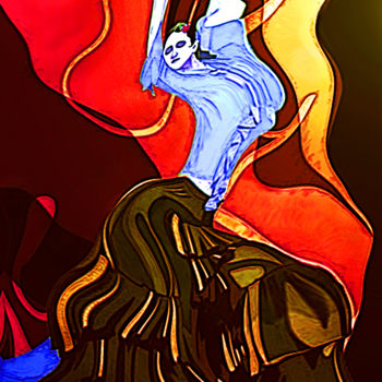 Digital Arts titled "La Danseuse Sévilla…" by Sergio, Original Artwork, Digital Painting