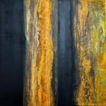 Pintura titulada "L'Écho de l’Érosion…" por Sergio Aranda, Obra de arte original, Pigmentos Montado en Bastidor de camilla d…