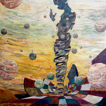 Картина под названием "Spatial Illusion of…" - Sergio Arcos, Подлинное произведение искусства, Масло
