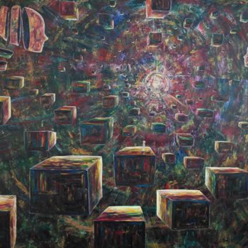 Pintura intitulada "Principle of Uncert…" por Sergio Arcos, Obras de arte originais, Óleo