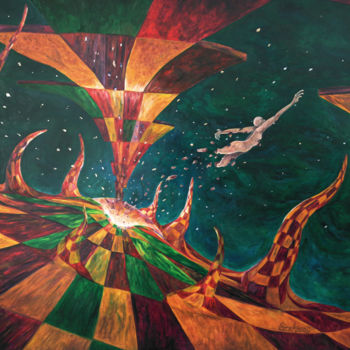 Peinture intitulée "Black Hole" par Sergio Arcos, Œuvre d'art originale, Huile