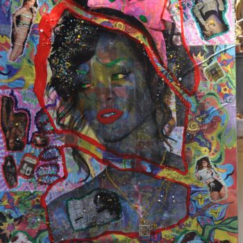 Painting titled "Rihanna" by Katherine Icardi-Lazareff, Original Artwork, Oil