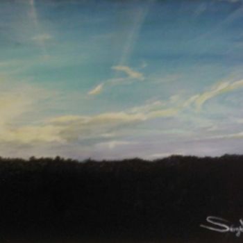 Painting titled "Le ciel d'Honfleur" by Sérgio Vieira Da Silva - Sévis, Original Artwork