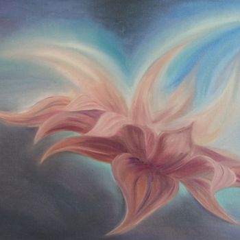 Pintura intitulada "fleur surréel" por Sergius, Obras de arte originais, Óleo