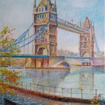 Painting titled "Painting "Tower Bri…" by Sergiy Tsymbalov, Original Artwork, Oil