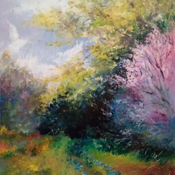 Painting titled "Painting "Forest pa…" by Sergiy Tsymbalov, Original Artwork, Oil