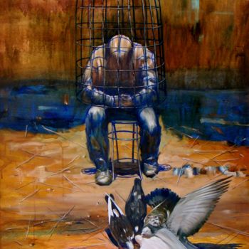 Peinture intitulée "Observer" par Serg  Roy, Œuvre d'art originale, Huile