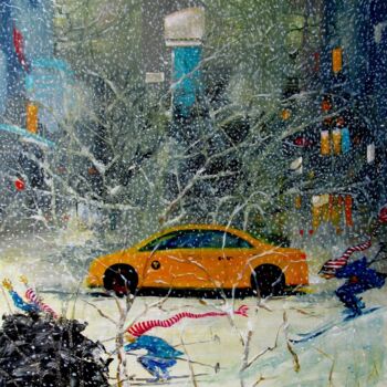 绘画 标题为“It is snowing in Ne…” 由Serg  Roy, 原创艺术品, 油