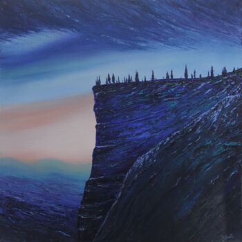 Malerei mit dem Titel "By the Cliff" von Serguei Borodouline, Original-Kunstwerk, Öl