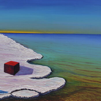 Painting titled "Cube" by Serguei Borodouline, Original Artwork, Acrylic