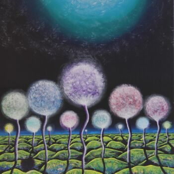 Peinture intitulée "Dandelions" par Serguei Borodouline, Œuvre d'art originale, Acrylique