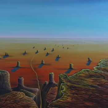 Painting titled "Desert of Silicon S…" by Serguei Borodouline, Original Artwork, Acrylic